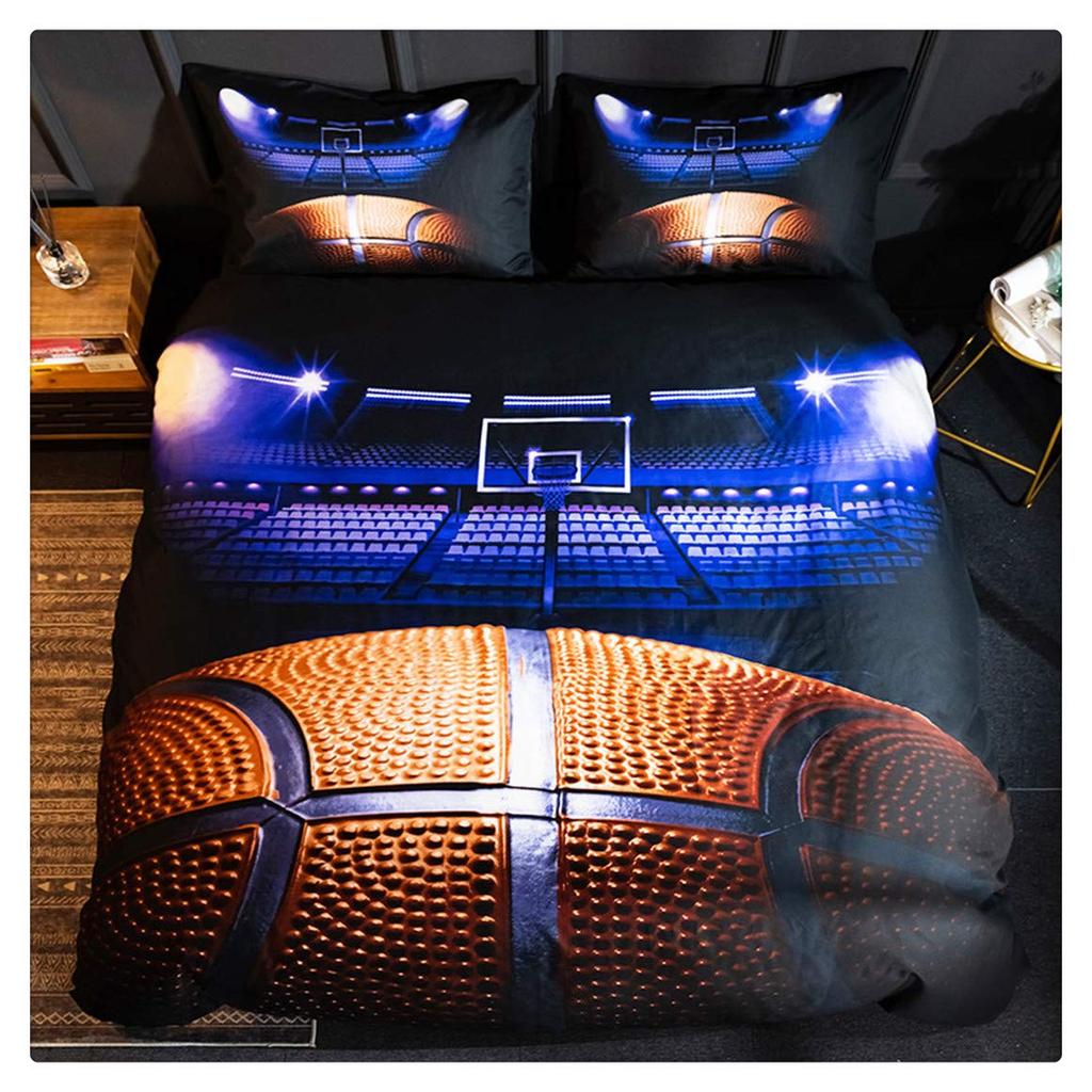 3D Basketball Duvet Cover King For Teen Boys Kids Fire Water Sports Bedding Set Ball Game Quilt Cover With Pillowcase