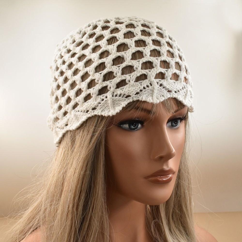 Adjustable Hollow Knit Cap Hollow Out Ethnic Style Cap Breathable Bohemian Cap Outdoor