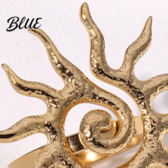 Index Finger Ring Middle Sun Pattern Open Adjustable Fit Women