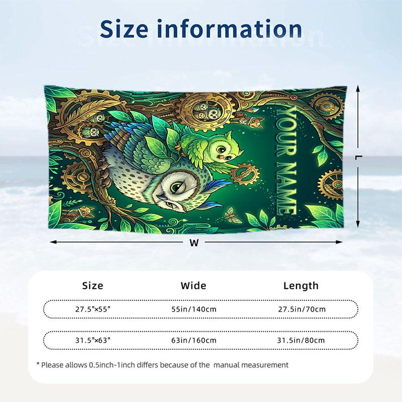 Starry Night Journey Theme Quick Dry Beach Towel Custom Name Text Print Large Sand Resistant Towel Beach Vacation