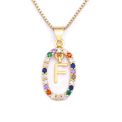 Nidin New Colorful 26 Letters A - Z Initial Alphabet Pendant Long Chain Necklace Jewelry Women Accessories Gift