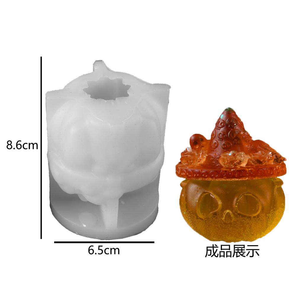 Pumpkin Skull Wizard Hat Shaped Silicone Mold for Handmade Candles Resin & Wax Soap Mould for Creative Home Crafting