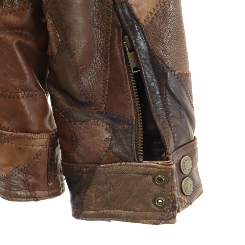 HYSTERIC LEATHER Mouton Collar Patchwork Leather Jacket Hysteric Glamor Women Used