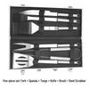 5-Piece Outdoor BBQ Grilling Tool Set with Aluminum Case