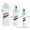Waterproof Golf Headcovers for Utility and Fairway Woods 440cc Single Solid Dark 1 (460cc, Drivers), Set, (Orange Line) (White, FW)