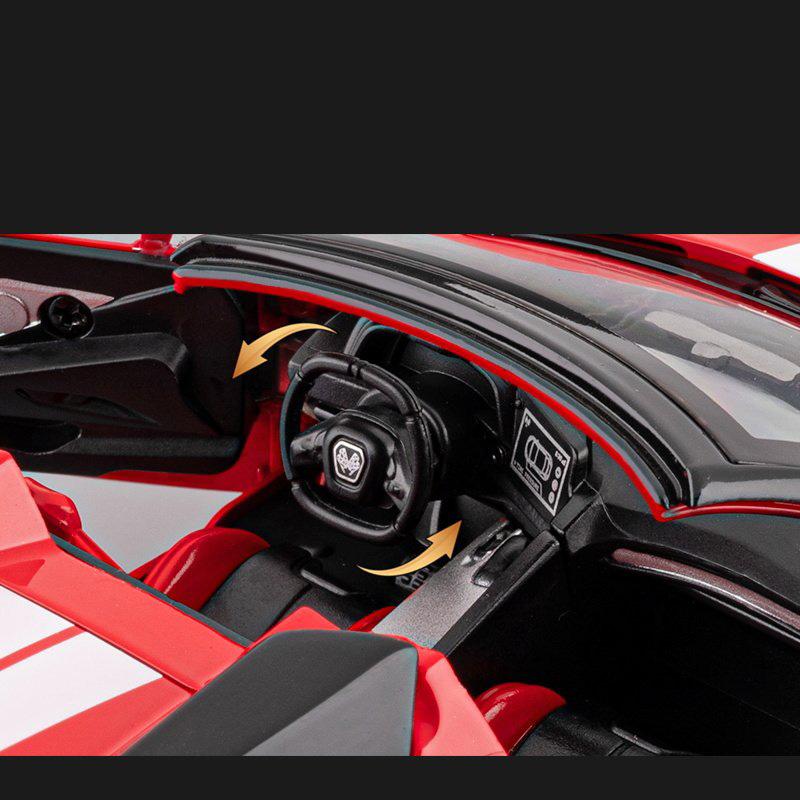 1:24 Corvette C8 R Alloy Sports Car Model Diecast Metal Track Racing Vehicles Car Model Simulation Sound and Light Kids Toy Gift