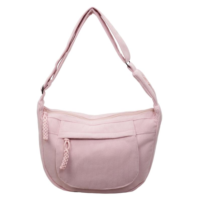 Borsa a spalla in velluto a coste da donna borsa a tracolla a tinta unita