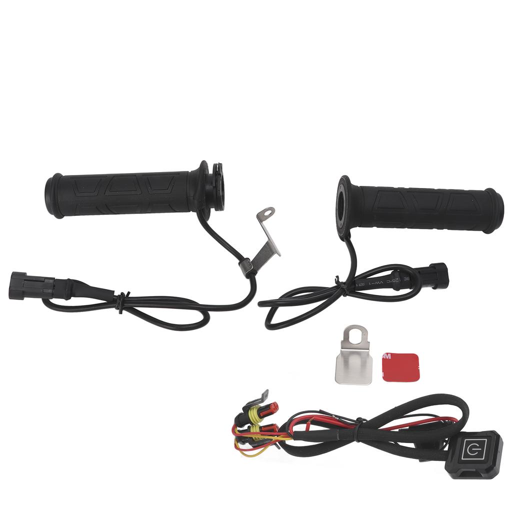 1 Pair Electric Heated Grips Adjustable Temperature Winter Hands Warmer for Motorcycle ATV 7 8in HandlebarBlack Switch