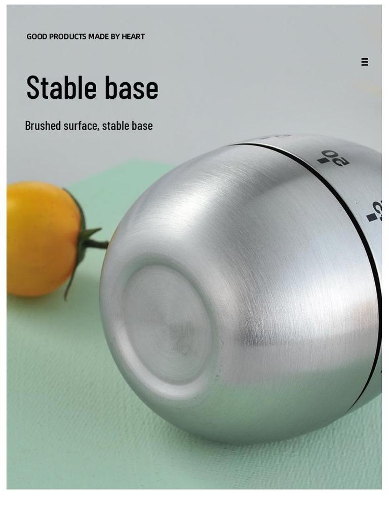 Stainless Steel Apple Kitchen Timer for Cooking and Baking