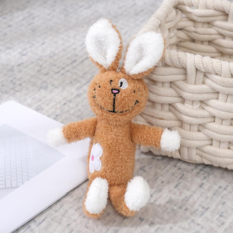 Cute Rabbit Plush Keychain Soft Toy For Backpack Decoration And Keychain Holder коричневый