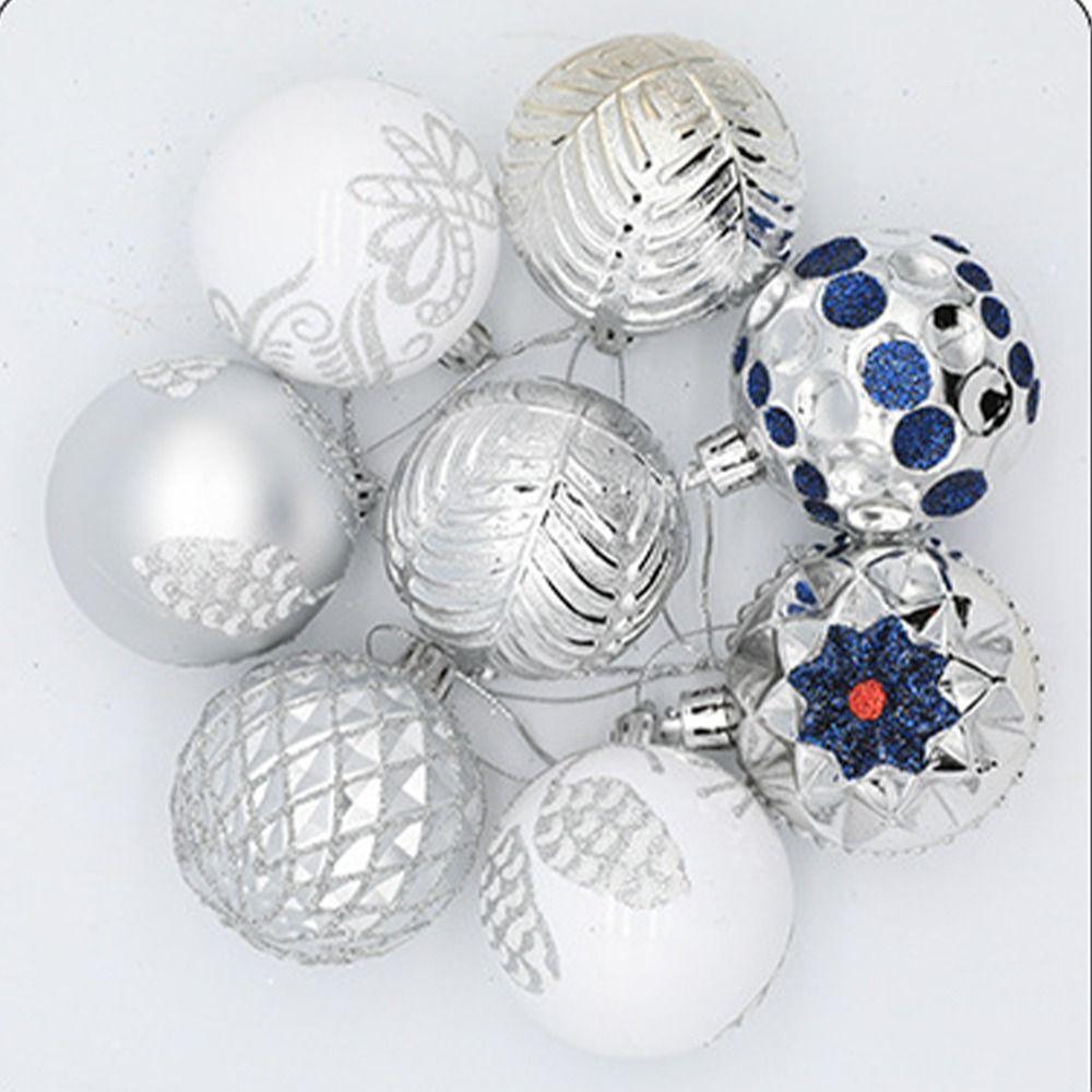 8pcs Delicate Christmas Ball 6cm Hanging Ornament Christmas Tree Pendant  Window