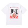 RHUDE Poker Print Cotton T-Shirt Men Women High Street Casual Top Everyday Wear