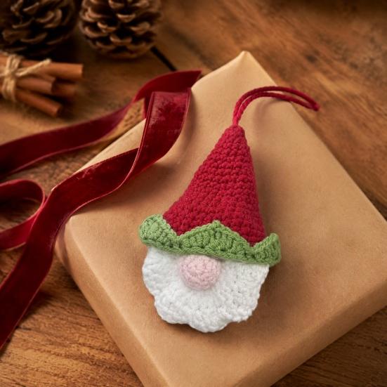 Reusable Holiday Door Handles Hand Crochet Christmas Gnome Ornaments, Knitted Faceless Hanging Decorations, Decorative Gift Box Toppers Yarn