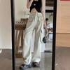2024 Spring/Summer Women's Apricot Wide-Leg High-Waist Slimming Jeans - Casual Floor-Length