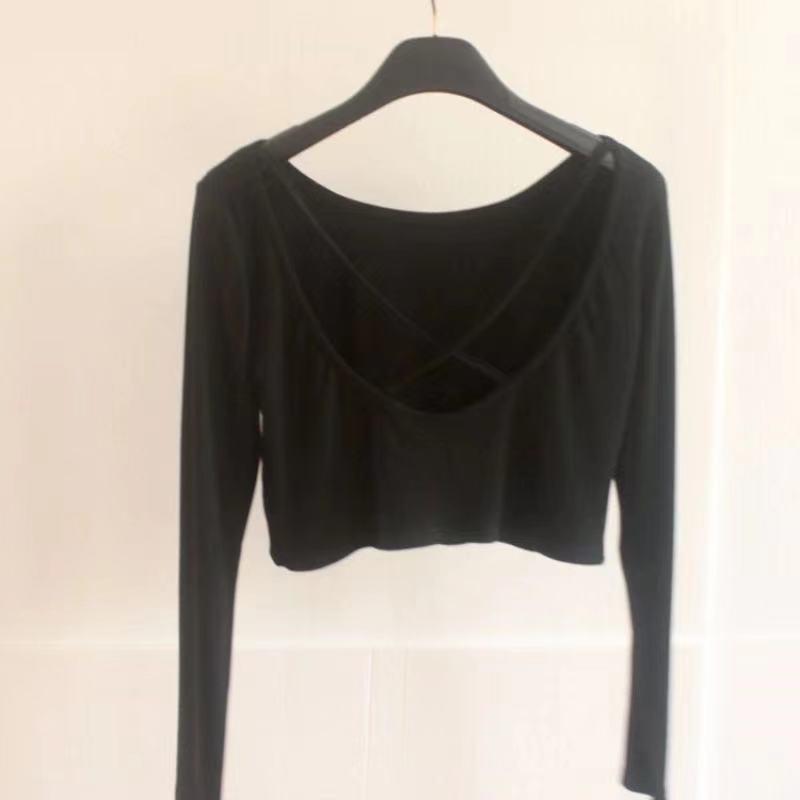 Korean Spicy Backless Long Sleeve Crop Top for Women - Trendy and Sexy