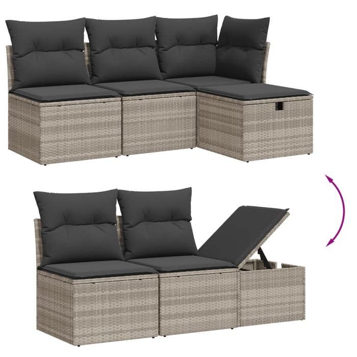 VidaXL Garden Lounge Set with Cushions 6 Pcs, Patio Sofas, Patio Furniture Set, Outdoor Furniture, Grey 3263478