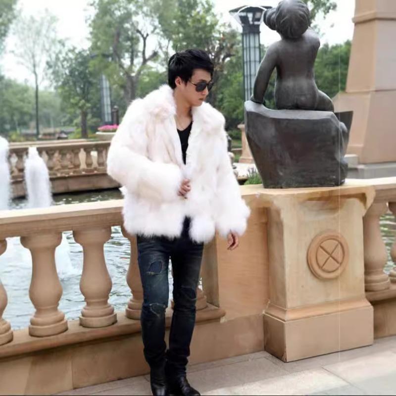 Men's imitation fur coat imitation fox fur coat men's imitation fur coat autumn and winter imitation fur men's coat