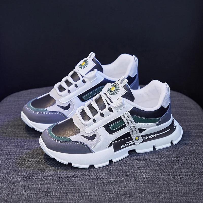 Pantofi de damă Tenis Femeie Broderie cu margarete mici Plasă respirabilă Sport ocazional Alergare de lux Pantofi vulcanizați de designer