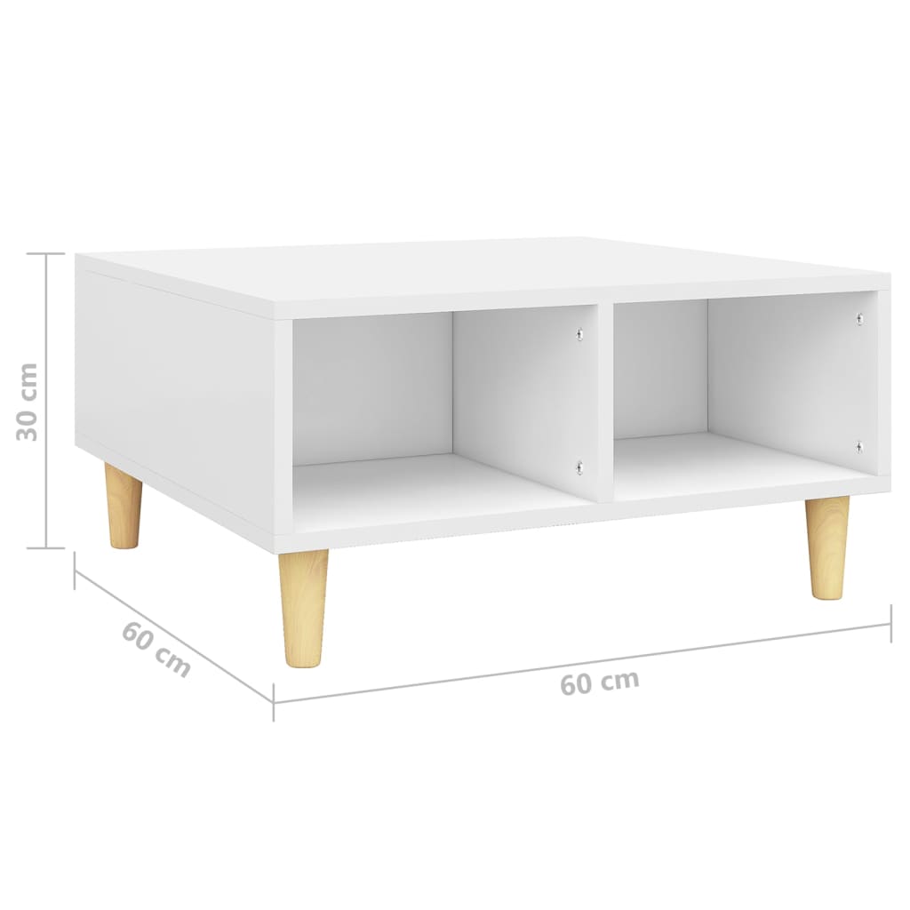 Coffee Table White 60 X 60 X 30 Cm Engineered Wood