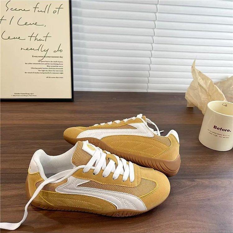 Mesh Platform German Training Shoes Women's 2025 Summer New Casual Shoes Retro Heightening Breathable Sports Versatile White Shoes