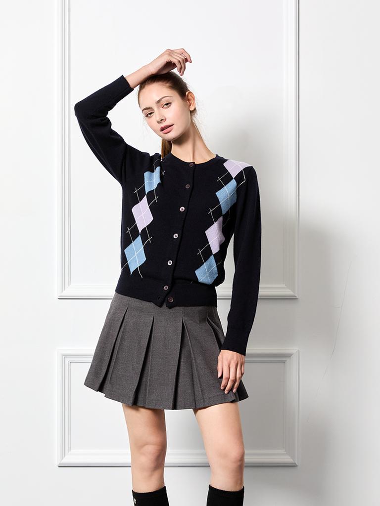 Nitina Wool Blend Pleated Skirt M/Gy