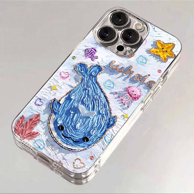 Whale Pattern Transparent Phone Case For Xiaomi Redmi Note 15 13 14 Pro Plus 5G 4G 12 Pro 12S 15C 14C 13C 12C 10C A5 Shell Cover