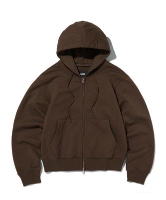 Wildleder Basic Kapuzen-Reißverschluss [Mokkabraun]
