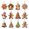 Gingerbread Man Hanging Ornaments 12/24/36Pcs Christmas Outdoor Decorations, Ornaments, 2D Double Sided Traditional Holiday Tree Decor Xmas for Office