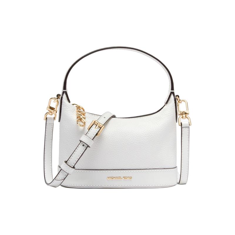 MICHAEL KORS handbag Wythe Letter Logo Logo Zipper Closure Adjustable Shoulder Strap Cow Leather Split Cow Leather Hand-held Shoulder Crossbody Bag белый