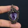 Beautiful Amethyst Gemstone Copper Wire Wrap Handmade Pendant Jewelry For Gift