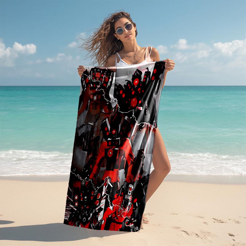 1pc Skibidi Toilet Multiverse1 Beach Towel, Comfortable and Thick, and Swimming/Bath/Picnic/Camping Towel, Suitable for Seaside Beaches