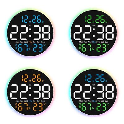 10Inch Digital Wall Clock Remote Controlled 2 Alarms Large LED Display 10 Brightness For Home Office Bedroom Decoration