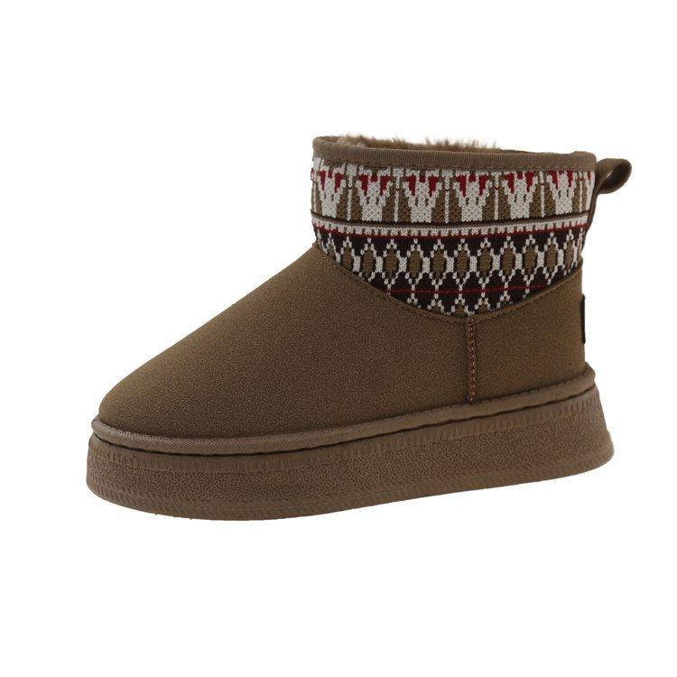 2025 Winter New Thick-soled Versatile Casual Snow Boots Women's Warm Short Boots Piled and Thickened Outer Cotton Shoes