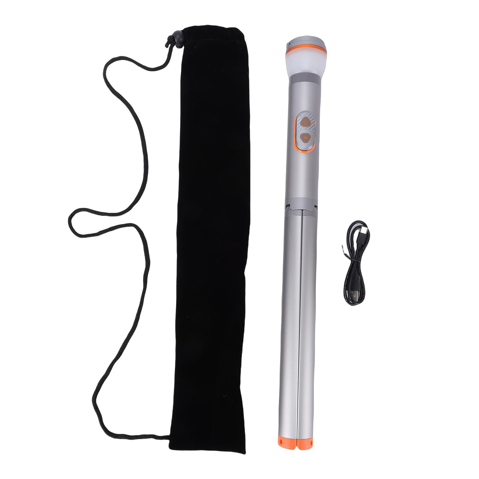 Portable Camping Light, Telescopic Work Light with Tripod Stand, Adjustable Height, Outdoor Handheld Flashlight with
