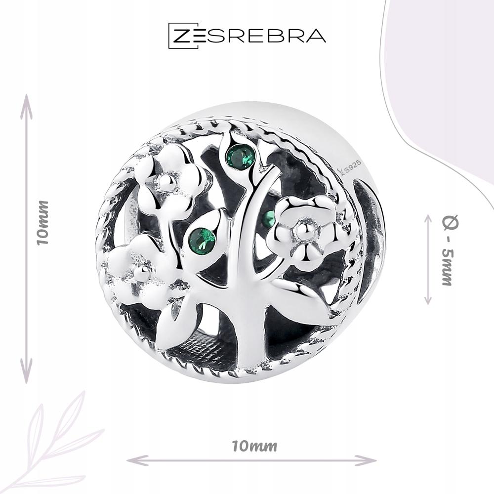 Charms Tree Bead Pendant 925 Colorful Zircons Beads