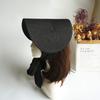 French Retro Elegant Loli Japanese Black One-Piece Lace-Up Straw Straw Hat Women'S Summer Sunshade Vacation Photo