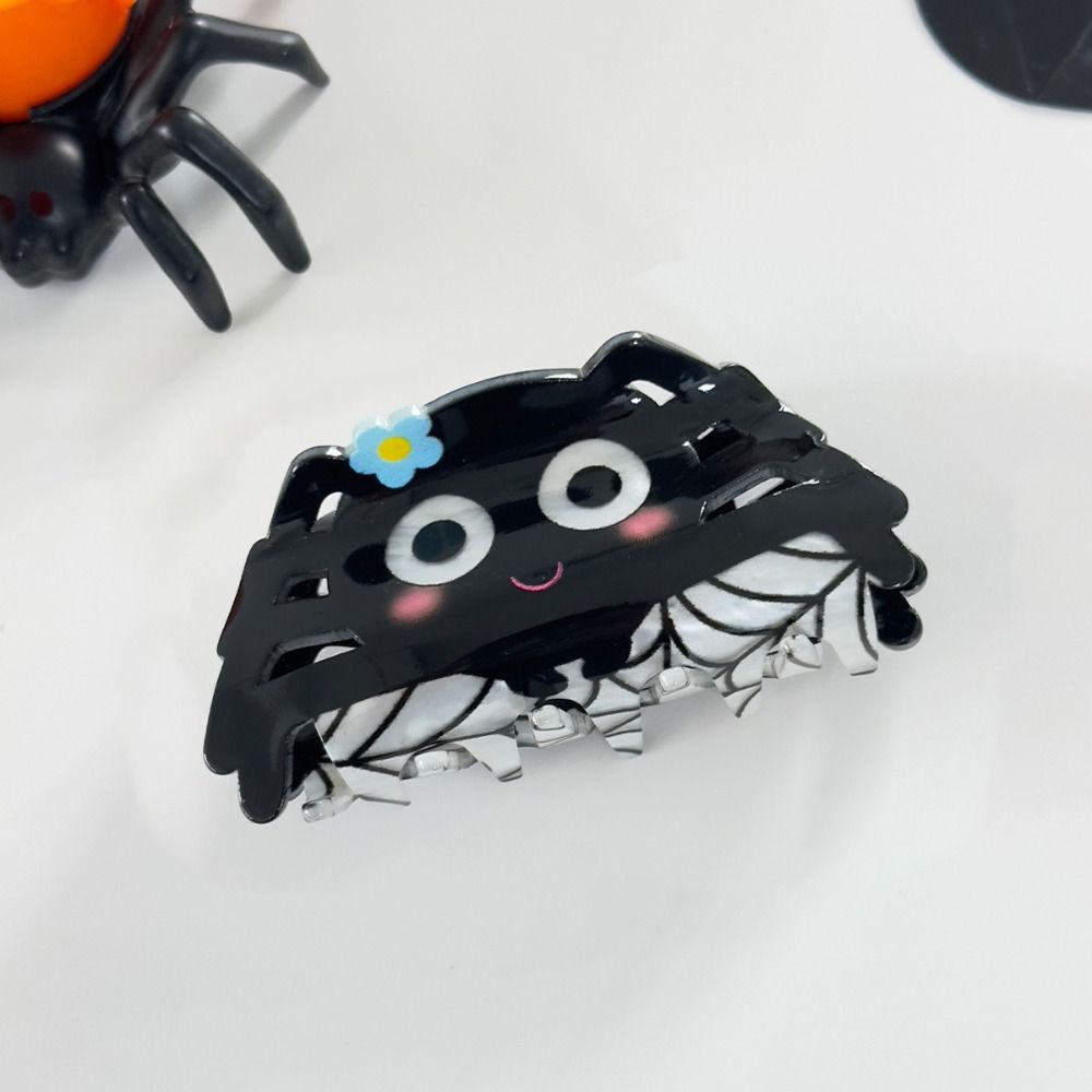 Spider Halloween Hair Claw Acrylic Skeleton Shark Clip Fashion Halloween Themed Gripper  Girls