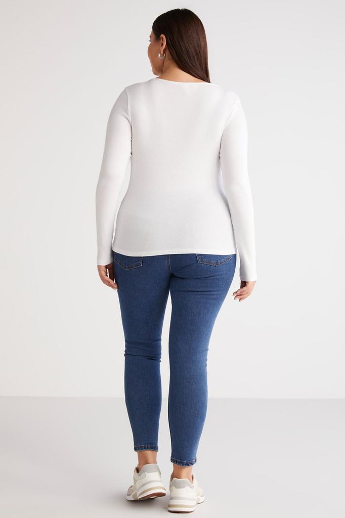 Damen Bluse in Übergröße Zazanabb Rippstrick Optik Körperbetont Tiefer Rundhalsausschnitt Geknöpft Schwarz Plus Size Bluse