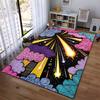 Colorful Cosmic Explosion Pattern Carpet with Stars and Clouds Design Suitable for Use As an Anti-slip for Living Room Bedroom Sofas