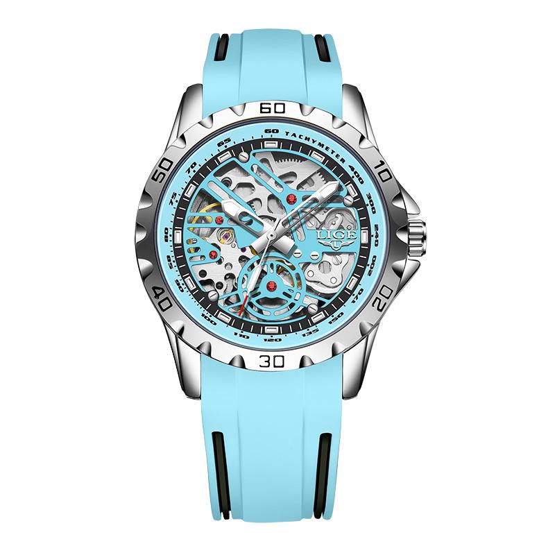 LIGE Men`s Hollow Automatic Mechanical Waterproof