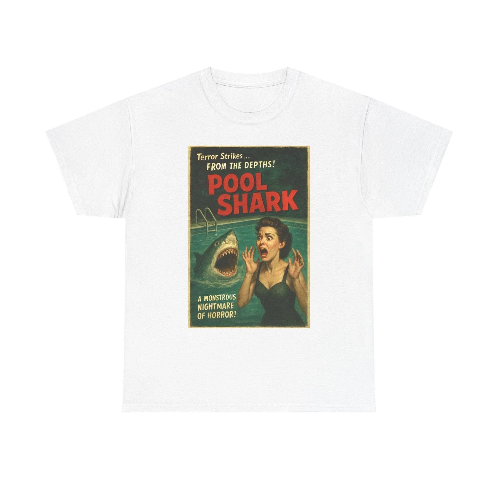 Vintage Horror Graphic Tee, Pool Shark Unisex T-Shirt, Horror Movie Shirt, [...] S