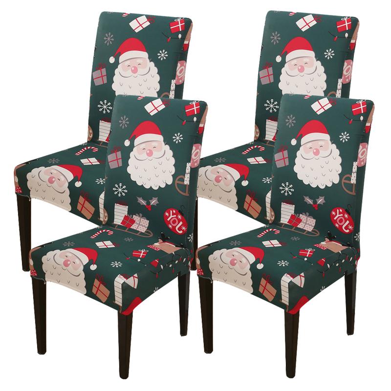 34 Color Christmas Chair Covers Dining Room Stretch Seat Protector Chair Covers for Kitchen Office Hotel Banquet Ceremony Party 2/4/6 Pieces