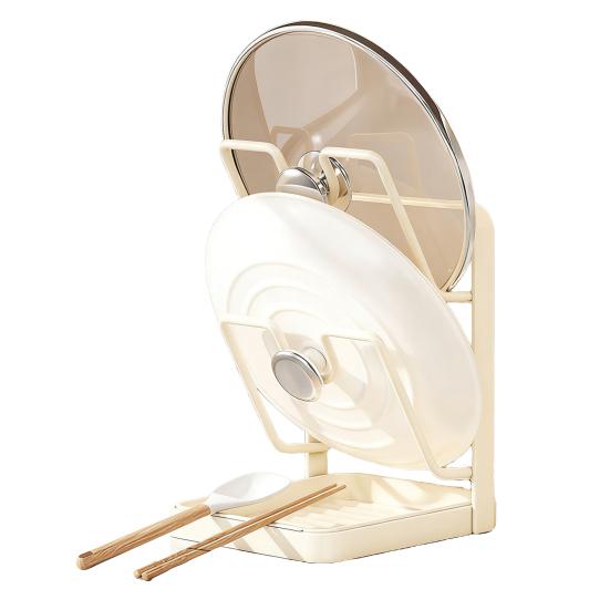 Topfdeckel-Aufbewahrungsgestell mit Abtropfschale U-förmiges Rillendesign Hält Deckel aufrecht Mehrzweck-Küchenutensilien-Organizer