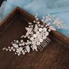 Silver Color Flower Pearl Rhinestone Hair Comb Headband Wedding Hair Accessories For Women Bride Tiara Headband Hair Jewelry