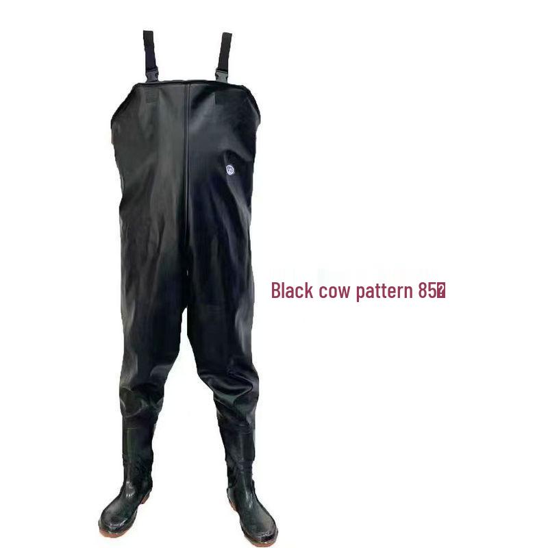 Men's One-Piece Wading Suit: Waterproof Thickened Pants with Integrated Rain Boots for Fishing