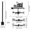 Vane Decoration Easy Installation Iron Elegant Wind Weathercock for Outside Farm Yard Garden