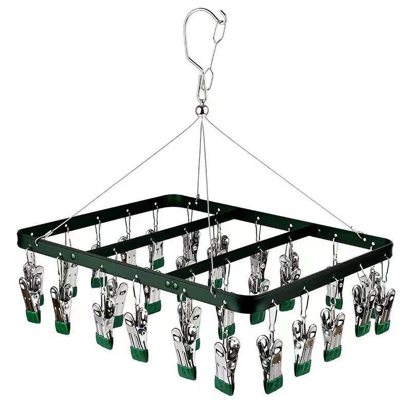Aluminum Alloy Multi-Clip Drying Rack for Socks and Underwear