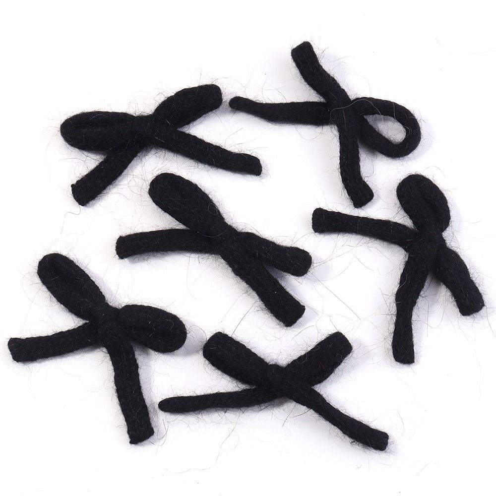 6pcs/lot New 5X7cm Knitted Bows Candy-colored Handmade Cotton Bowknot Bow Hair Clip for DIY Clothing Shoes Hats Accessories