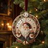Festive Home Accents Cute Santa Christmas Ornaments, 2D Flat Acrylic Claus Hanging Ornaments Decoration for Holiday Tree, Indoor, Outdoor Party Decor