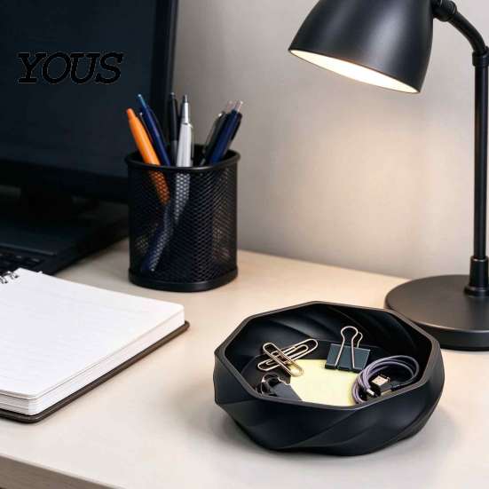 Decorative Storage Tray for Desk 3D Printed Swirl Geometric Tray, Desktop Dish, Multifunctional Creative Home Decor Ornament Trinket Holder